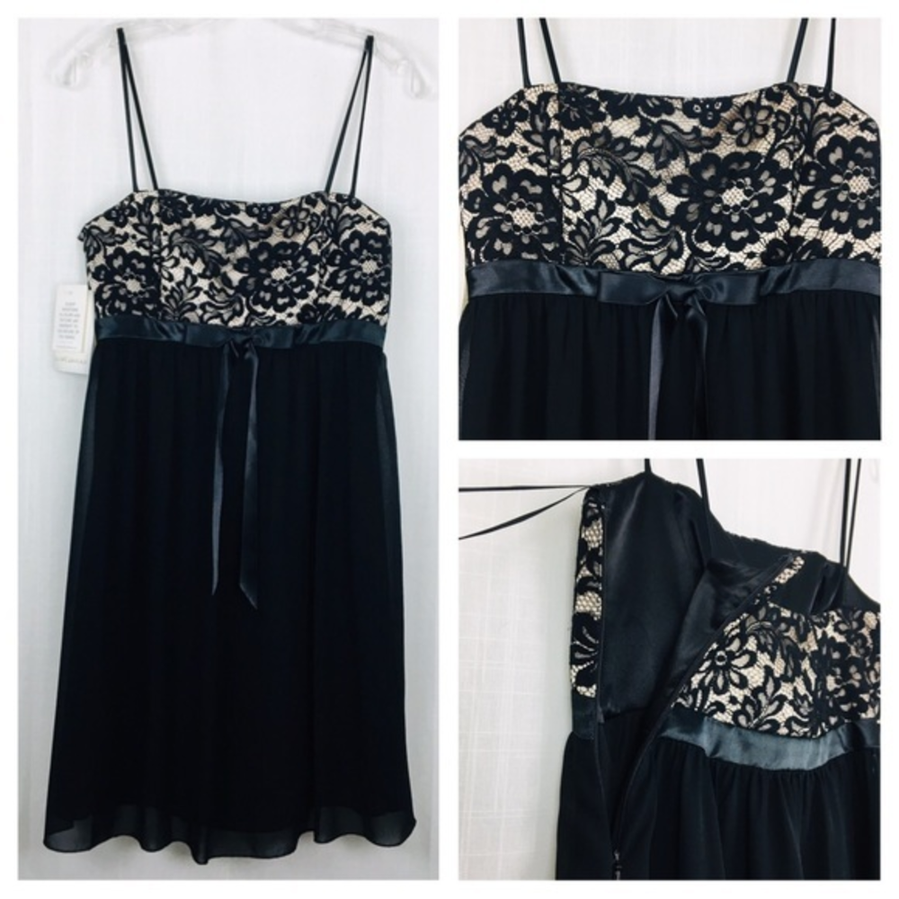 Jessica McClintock Dress Lace Layered Cocktail NEW